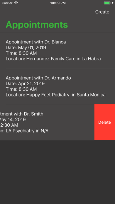 Medical Appointment Cards screenshot 2