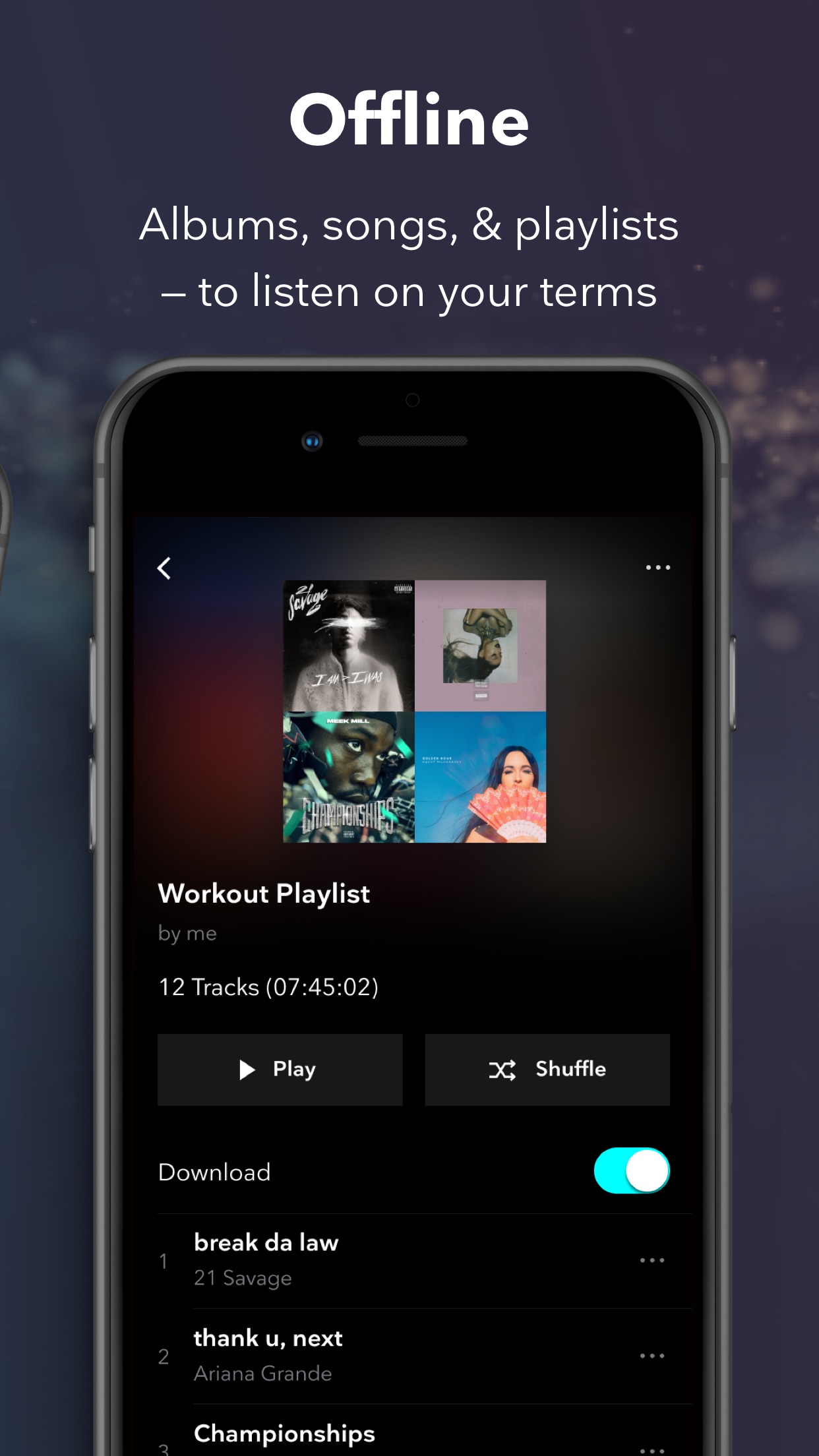 Screenshot do app TIDAL Music