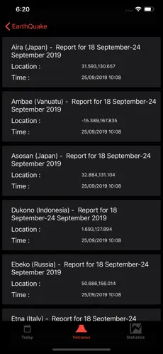 Bildschirmfoto 10 EarthQuakes Map & Volcanoes iphone