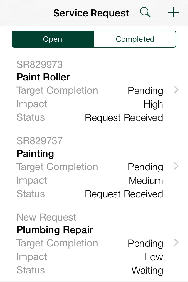 CBRE GWS Service Request screenshot 2