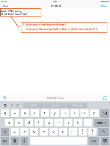 choical - easy calendar input - náhled