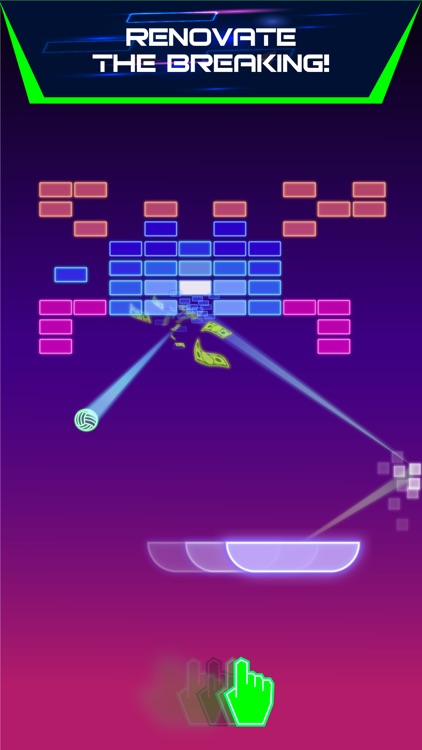 Neon brick breaker PRO