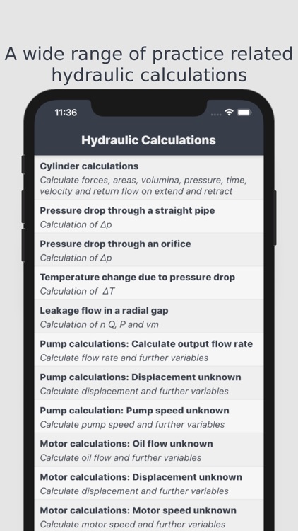 Hydraulic calculation