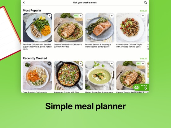 Mealime - Healthy Eating Meal Plans with Easy Recipes & Organized Grocery Lists screenshot
