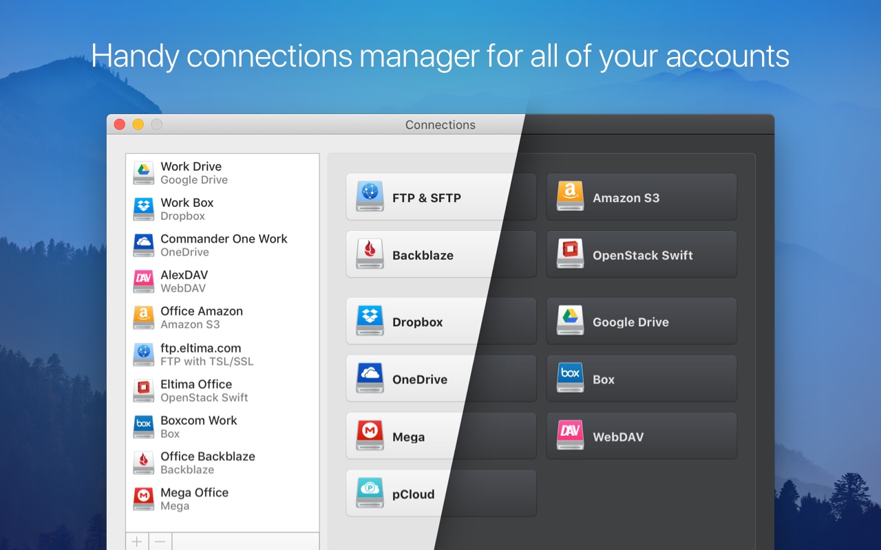 Screenshot do app CloudMounter: cloud encryption