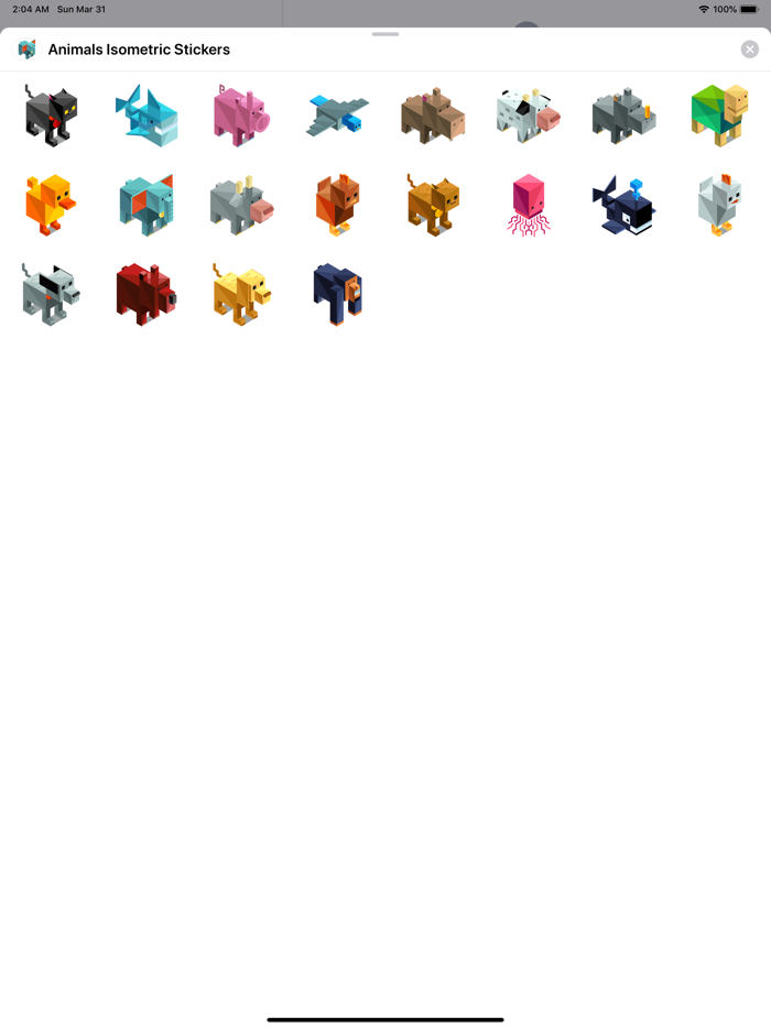 Animals Isometric Stickers