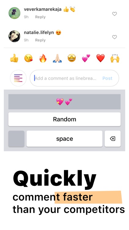 Comment Keyboard for IG