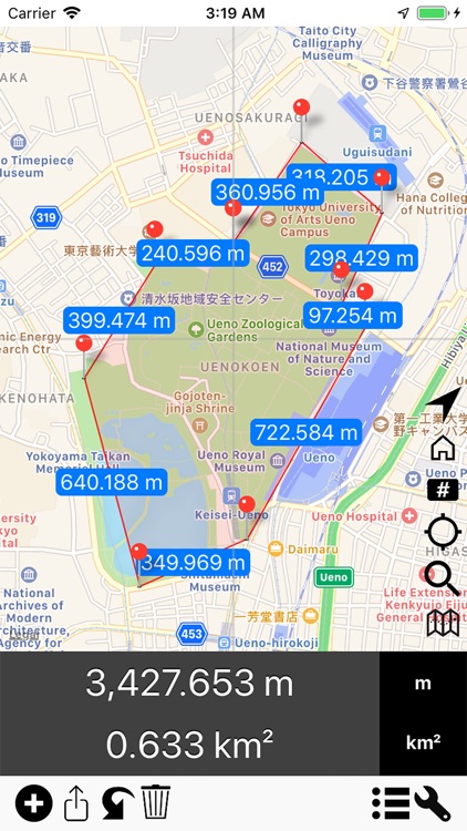 Area & Distance - Map Measure by myice92