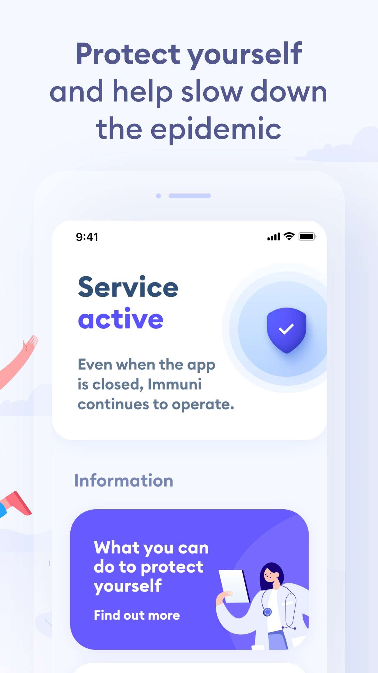 Screenshot do app Immuni