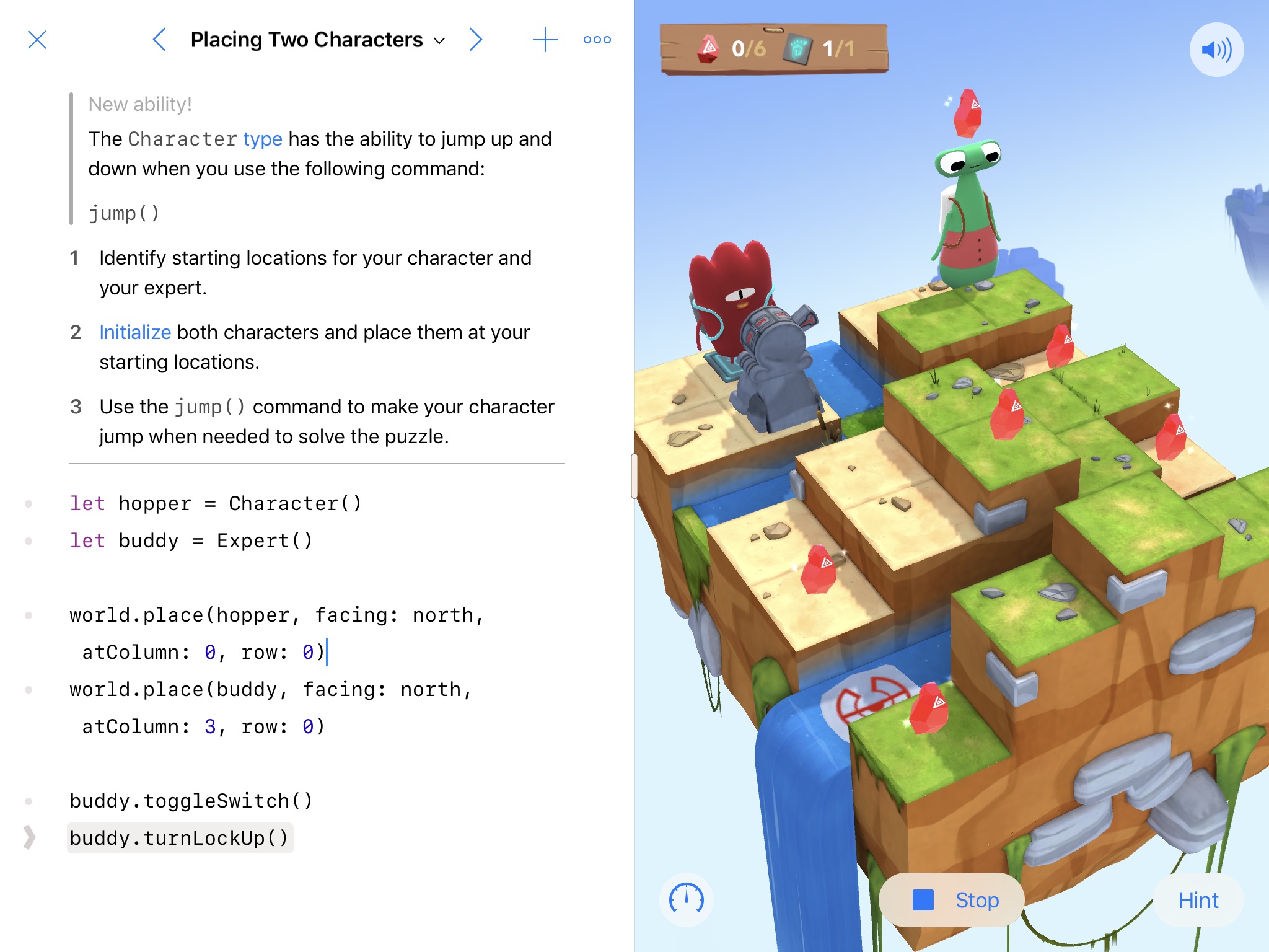 Screenshot do app Swift Playgrounds