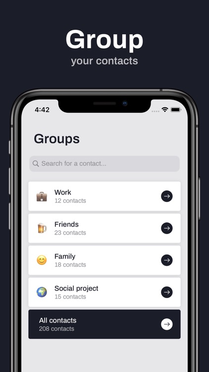 Groups by Contacts Wallet