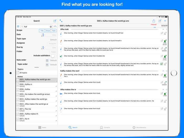 Minutes Master - Notes  more