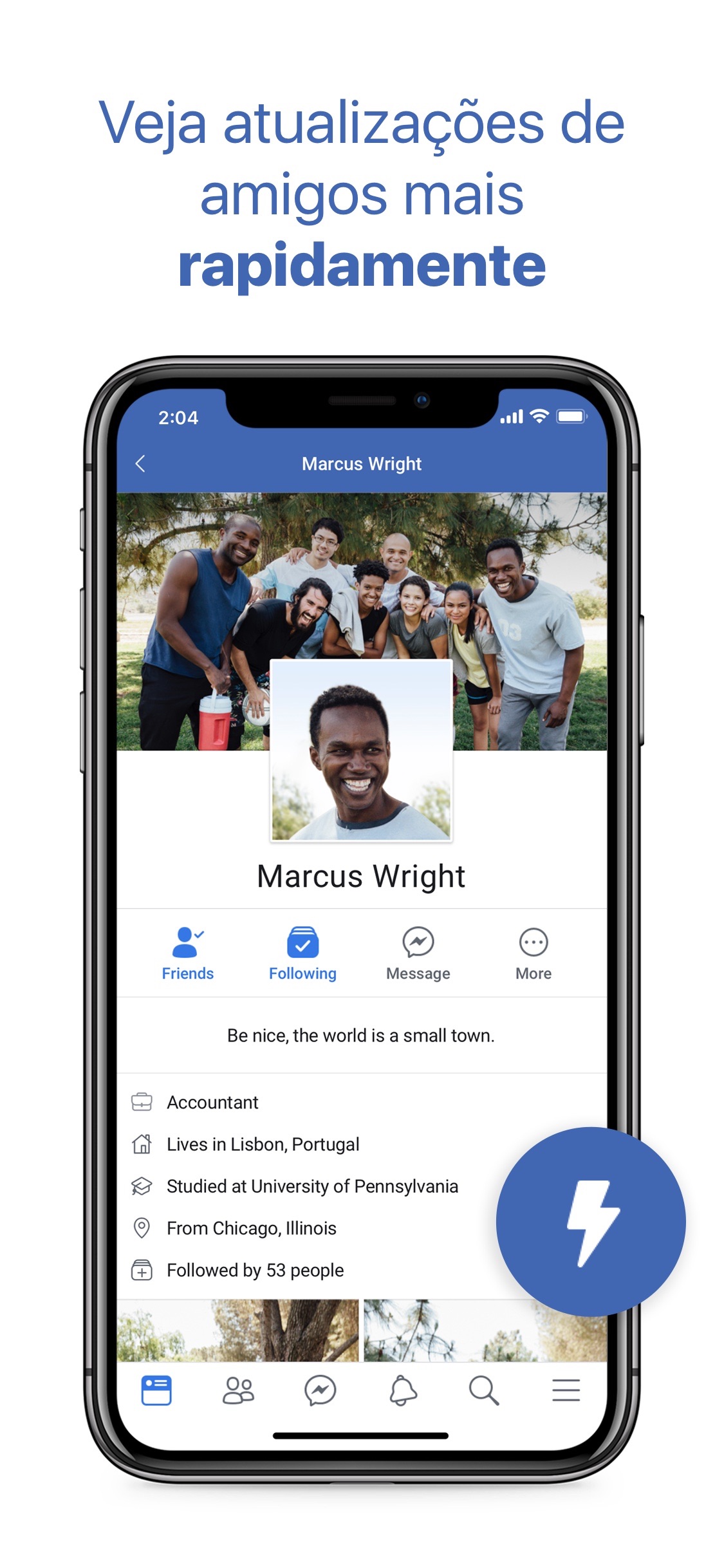 Screenshot do app Facebook Lite