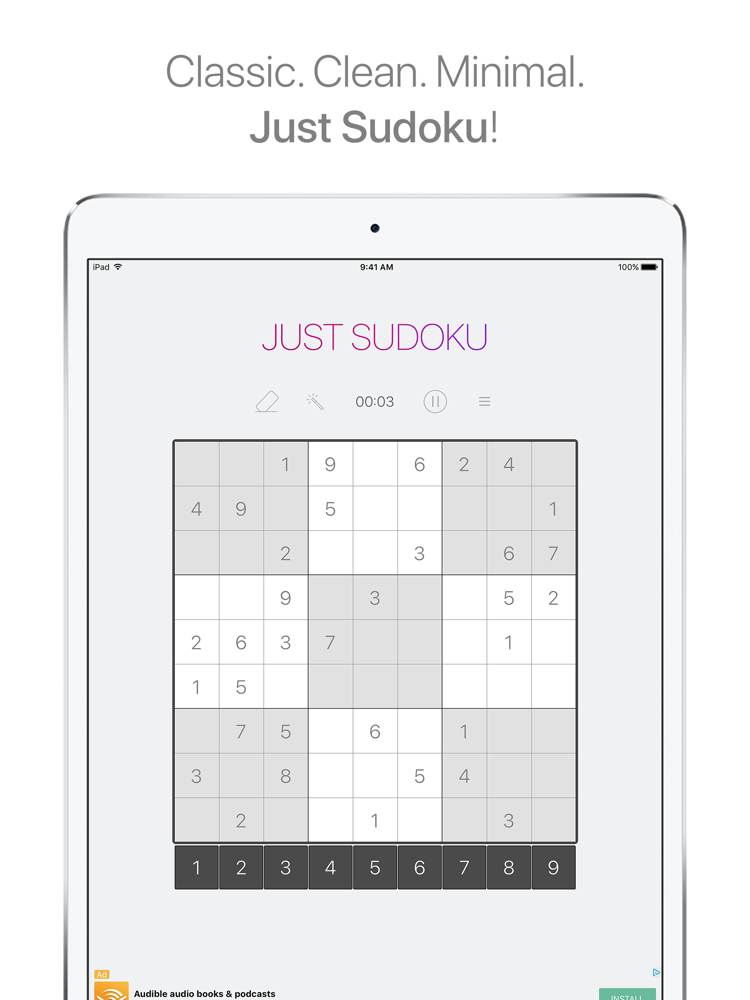 Just Sudoku Puzzle Game App for iPhone Free Download Just Sudoku Puzzle Game for iPad