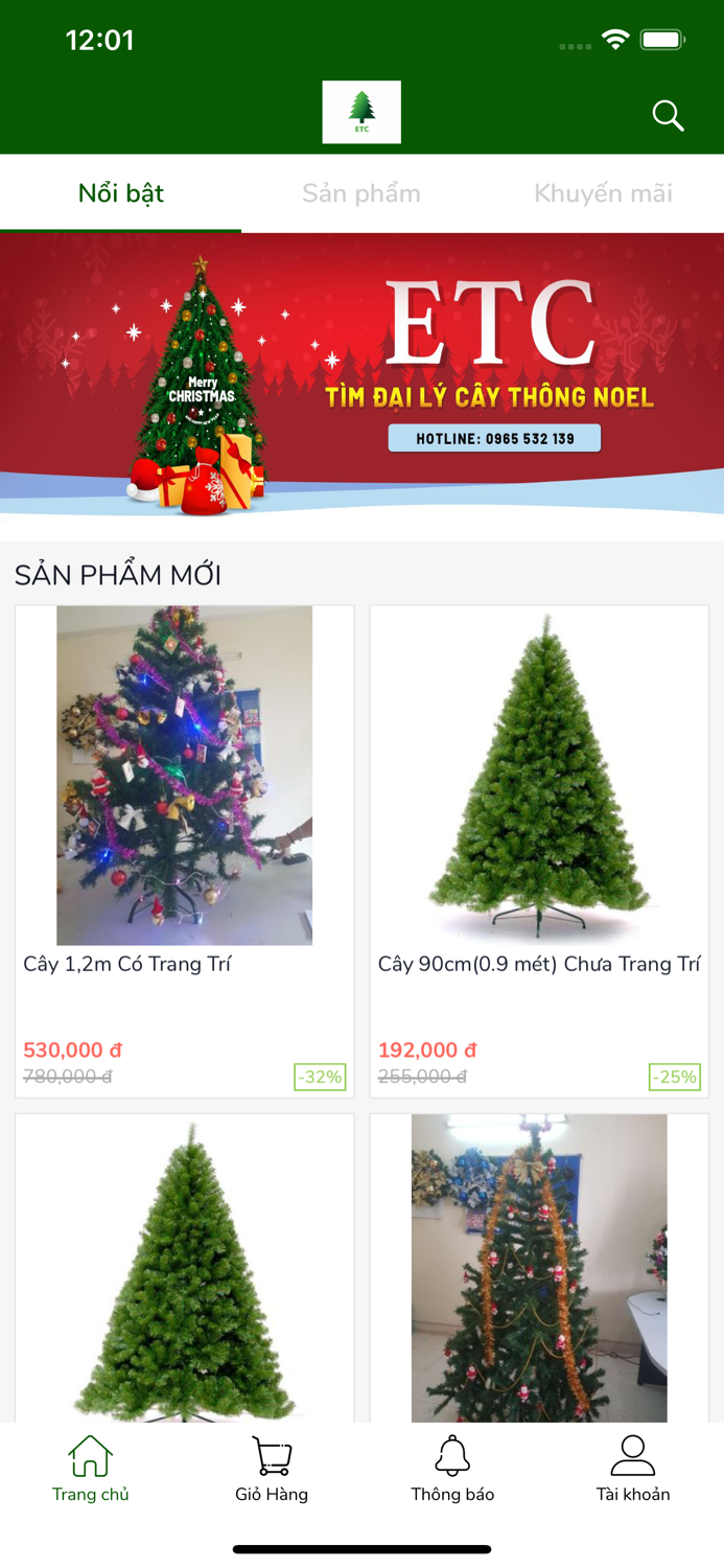 Bán cây thông Noel