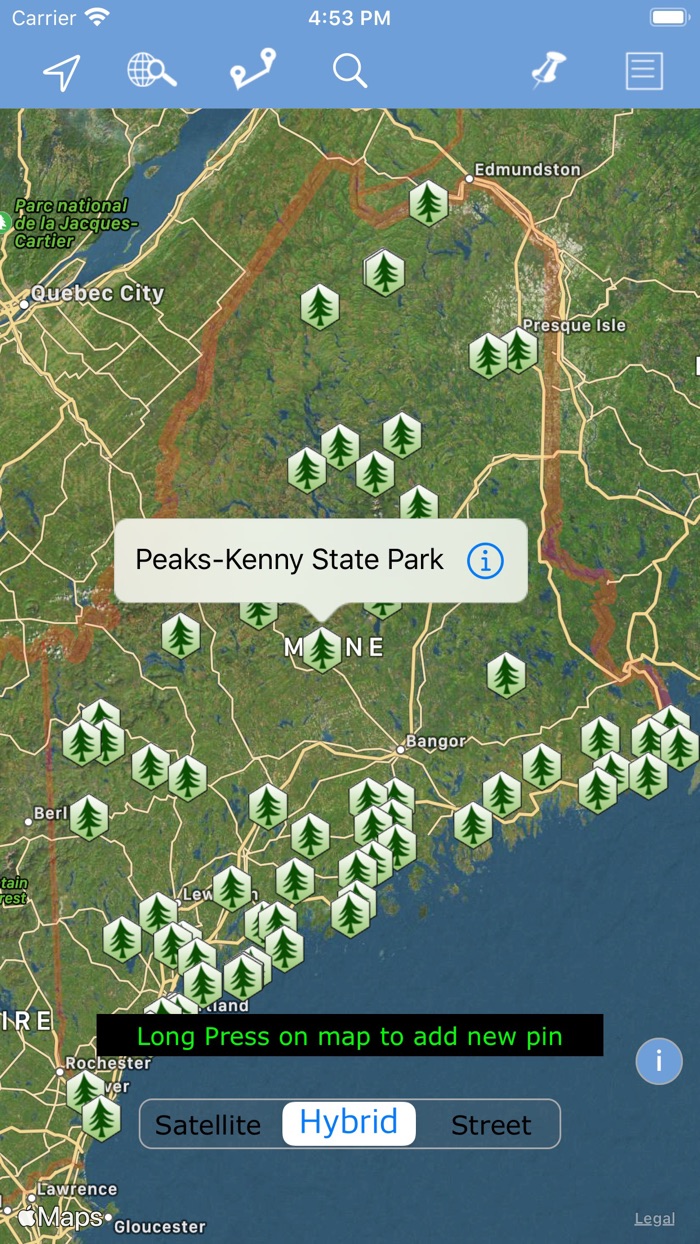 Maine State Parks map