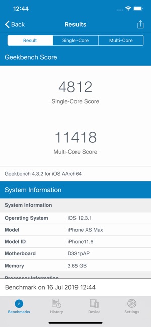 Geekbench 4 Screenshot