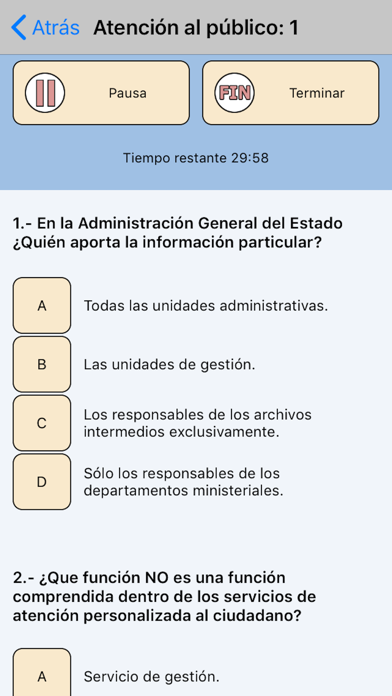 TestOpos Auxiliar Admon Estado screenshot 4