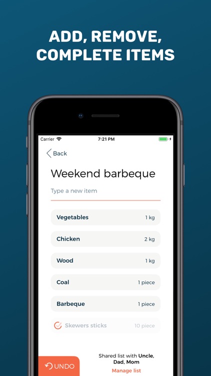 Shared Grocery List - BiteMeal