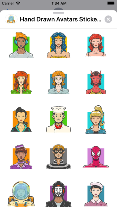 Hand Drawn Avatars Stickers Screenshot 1