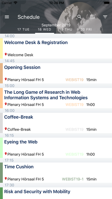 WEBIST 2019 screenshot 2