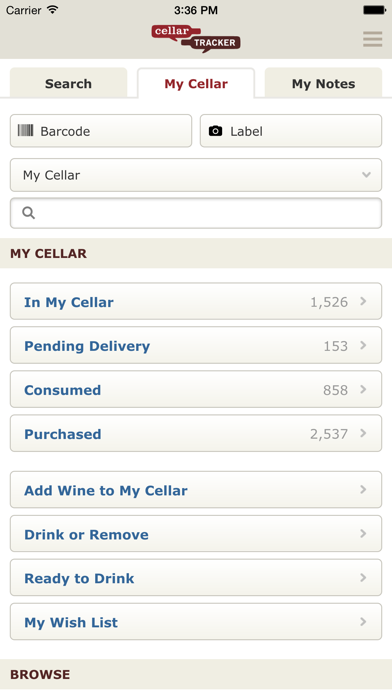 CellarTracker screenshot