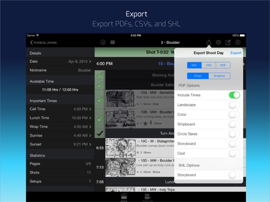 Shot Lister - Film set schedule tool for Directors screenshot