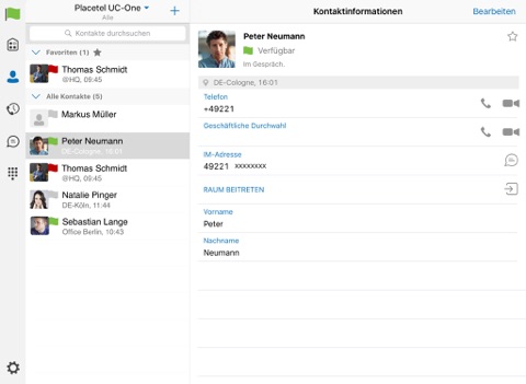 Placetel UC-One für iPad screenshot 3