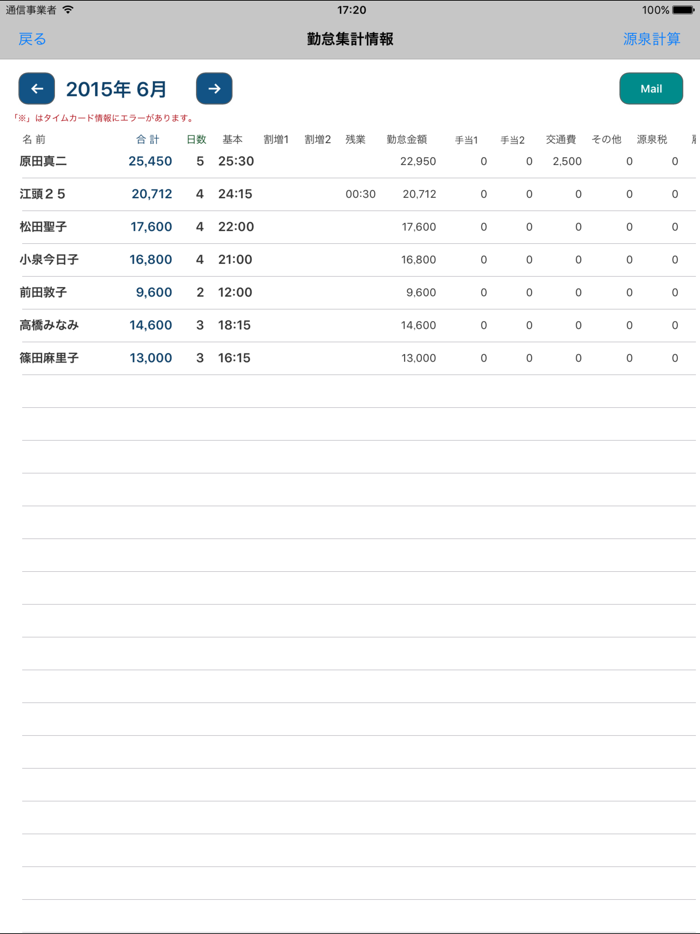 タイムレコーダー