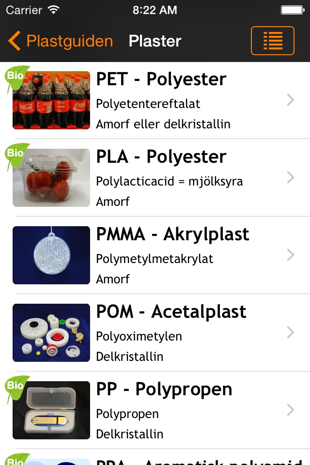 Plastguiden screenshot 2