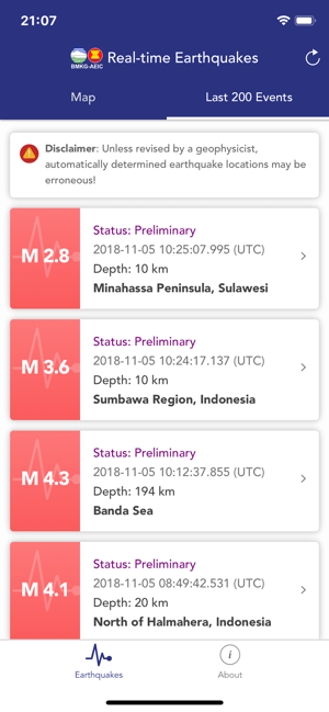 BMKG Real-time Earthquakes(圖3)-速報App