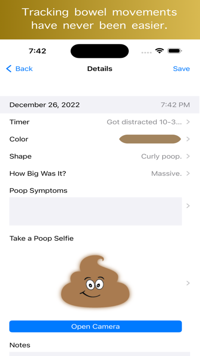 Poop Time Diary Tracker screenshot 2