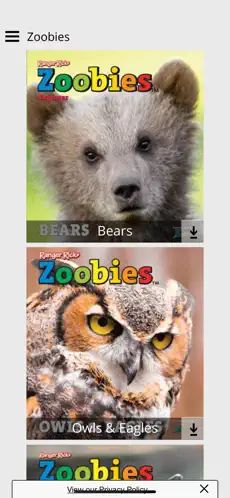 Screenshot 1 Ranger Rick Zoobies iphone