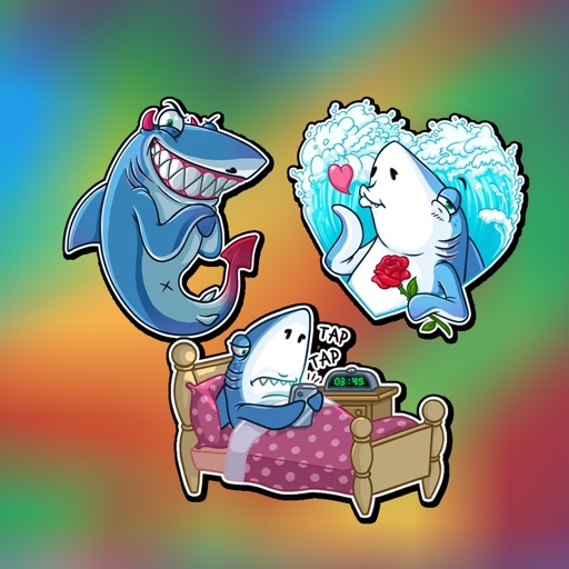 Blue Shark Stickers