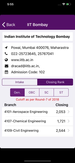 IIT JoSAA Admission-2019(圖5)-速報App