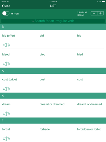 VerbBuster Irregular Verbs - náhled