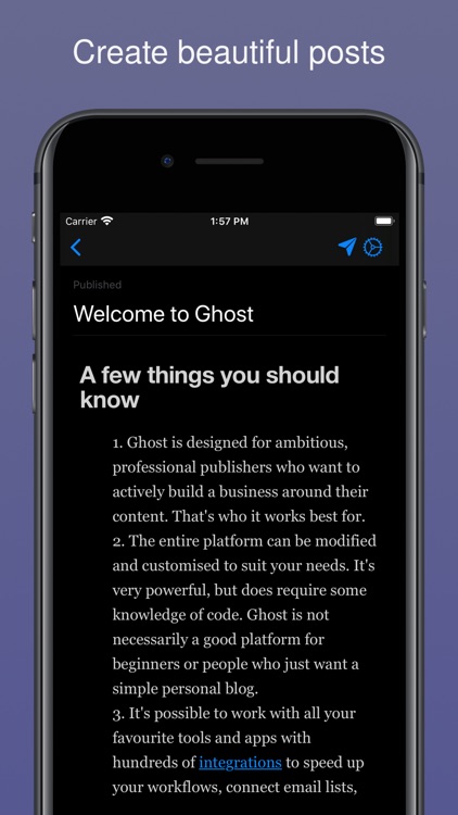 Publisher for Ghost