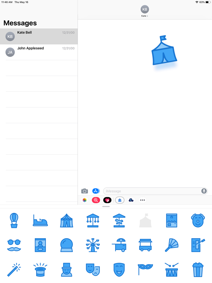 Blue Carnival Stickers