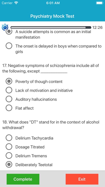 Psychiatry Exam Questions screenshot-5