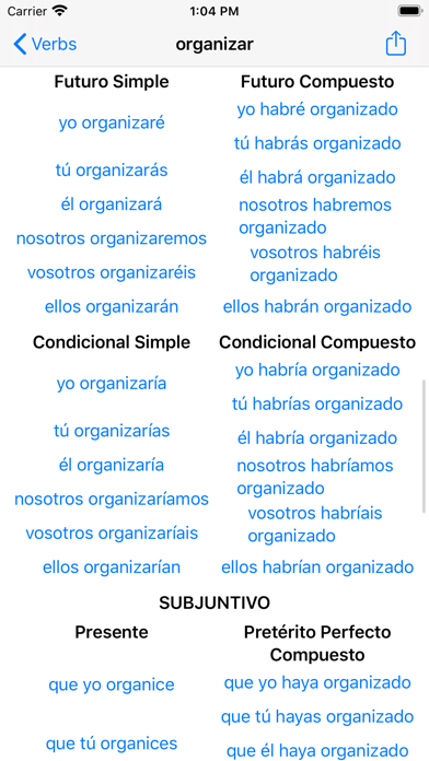 Verbos Español screenshot 4
