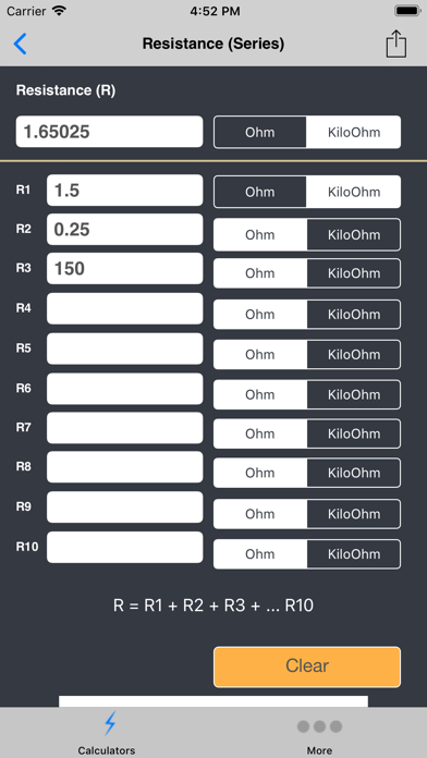 Electrical Series Calculator screenshot 2