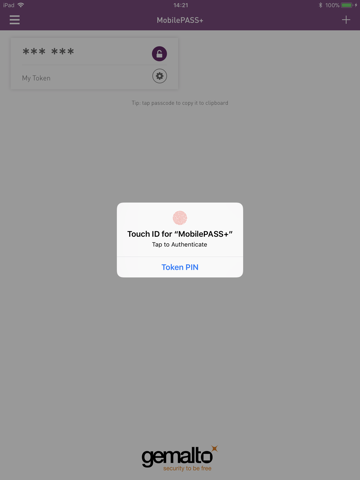 SafeNet MobilePASS+ screenshot 3
