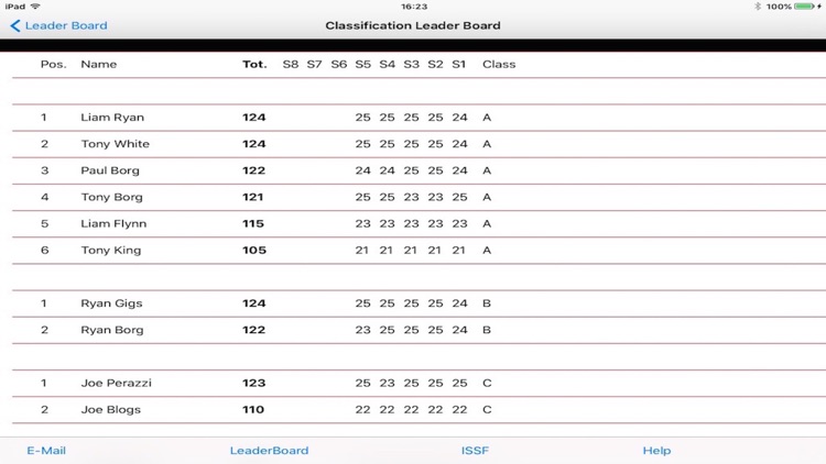 Clay Shooting Club Score Card