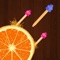 In fruit pick you to throw the picker at orange and have to score high