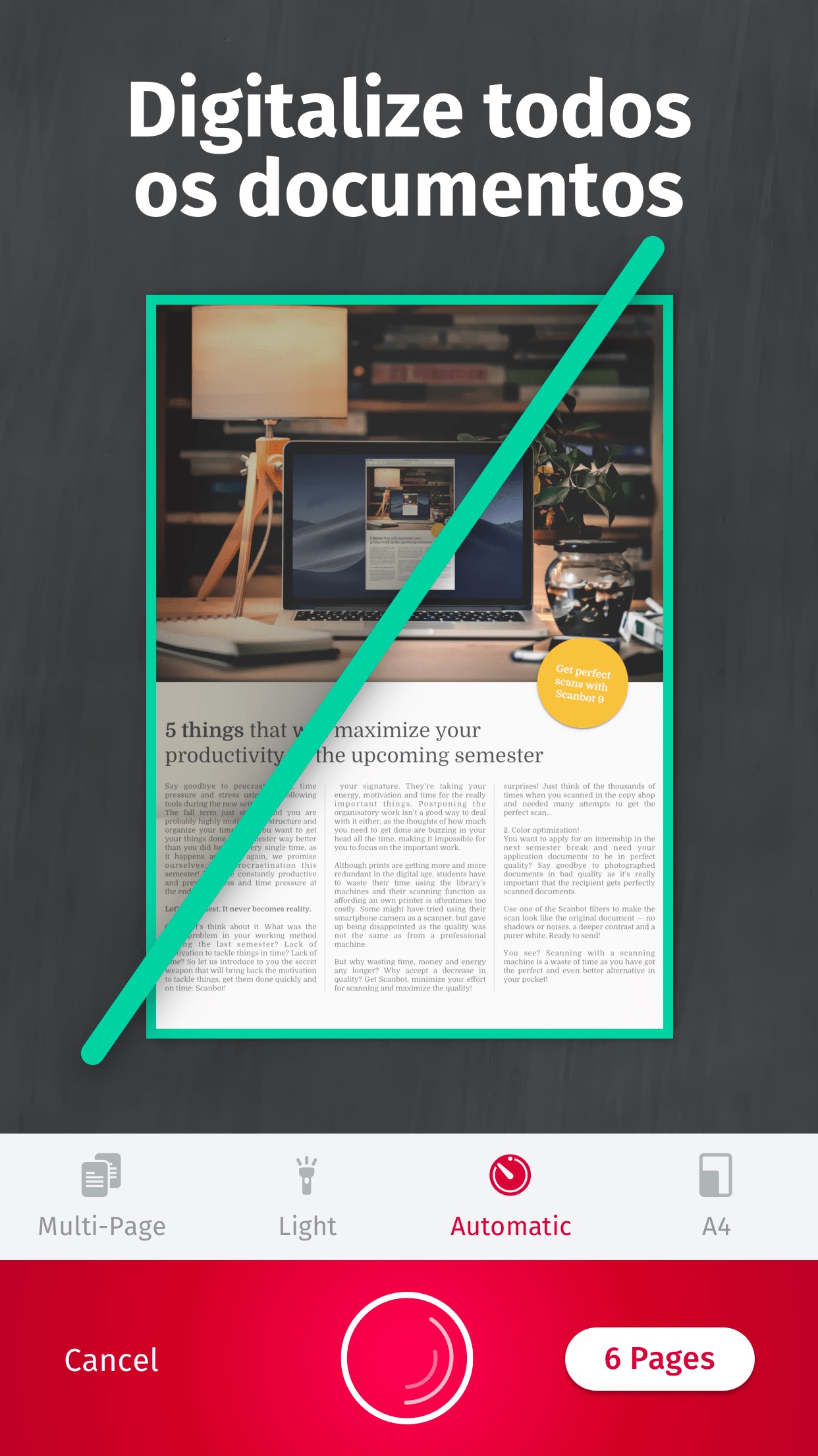 Screenshot do app Digitalizador - PDF, Fax, QR