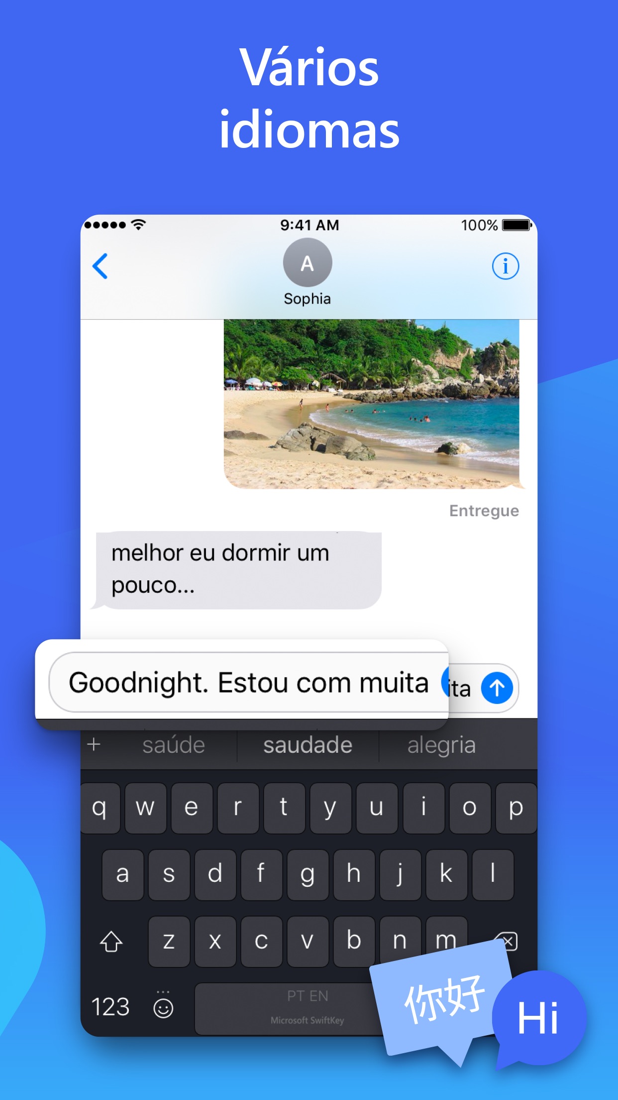 Screenshot do app Teclado Microsoft SwiftKey