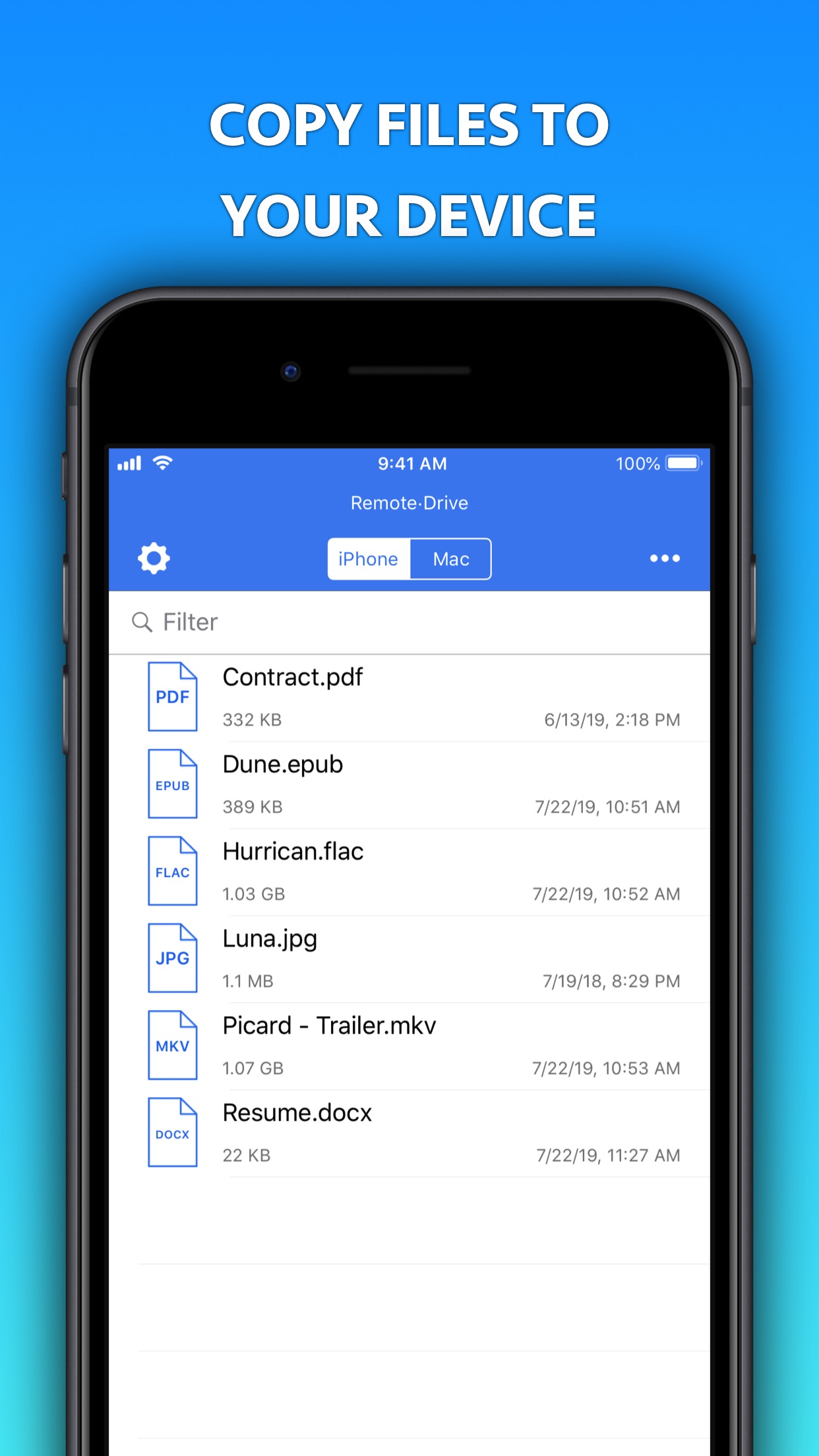 Screenshot do app Remote Drive for Mac