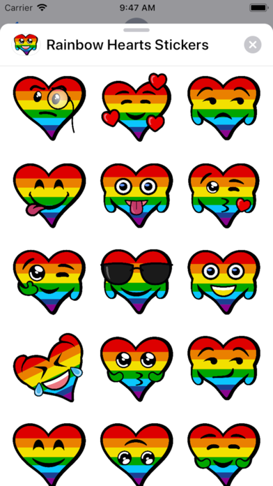 Rainbow Hearts stickers screenshot 2
