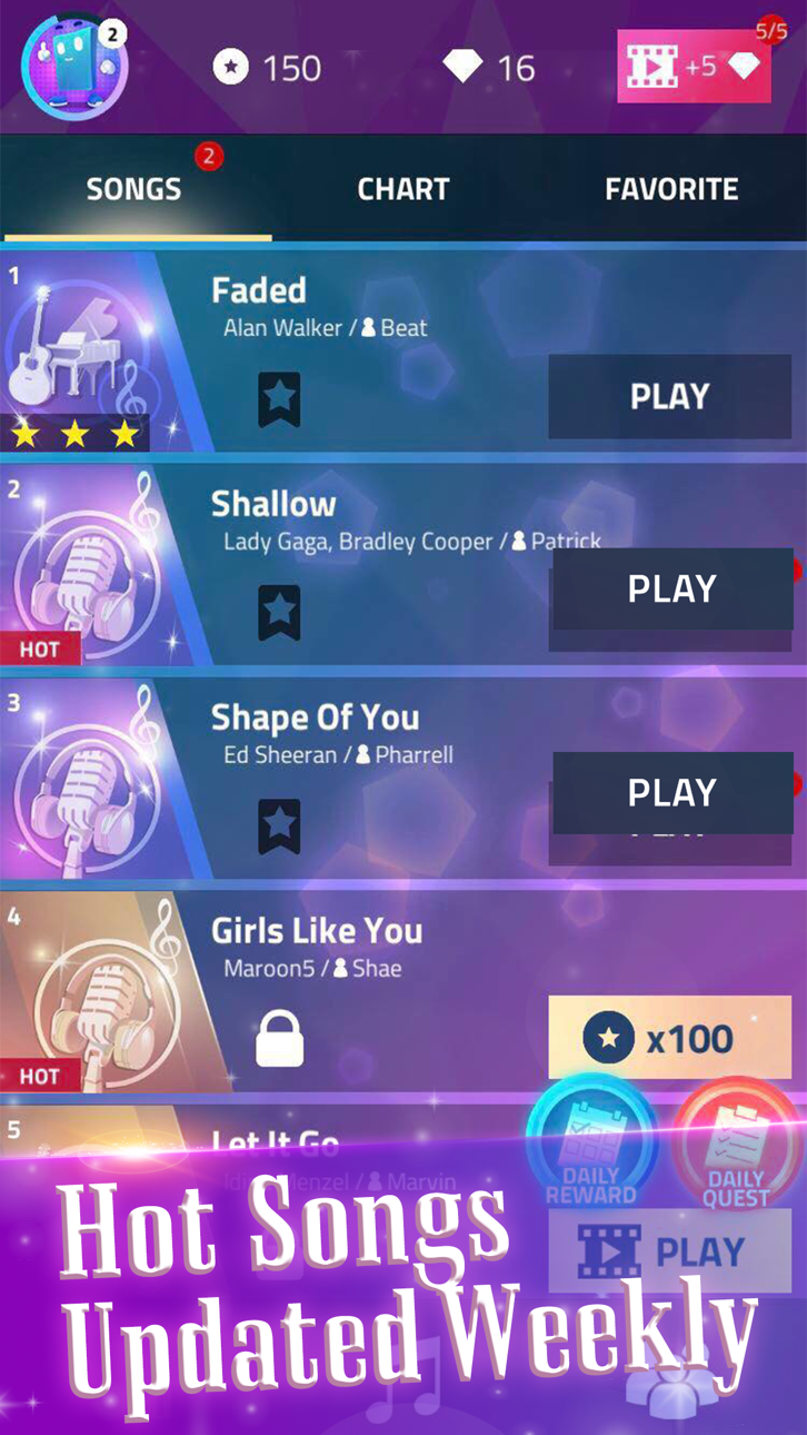 Magic Tiles Piano and Vocal Hack screenshot 1 - iOS game interface