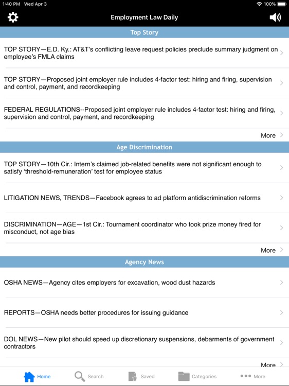 Employment Law Daily iPad